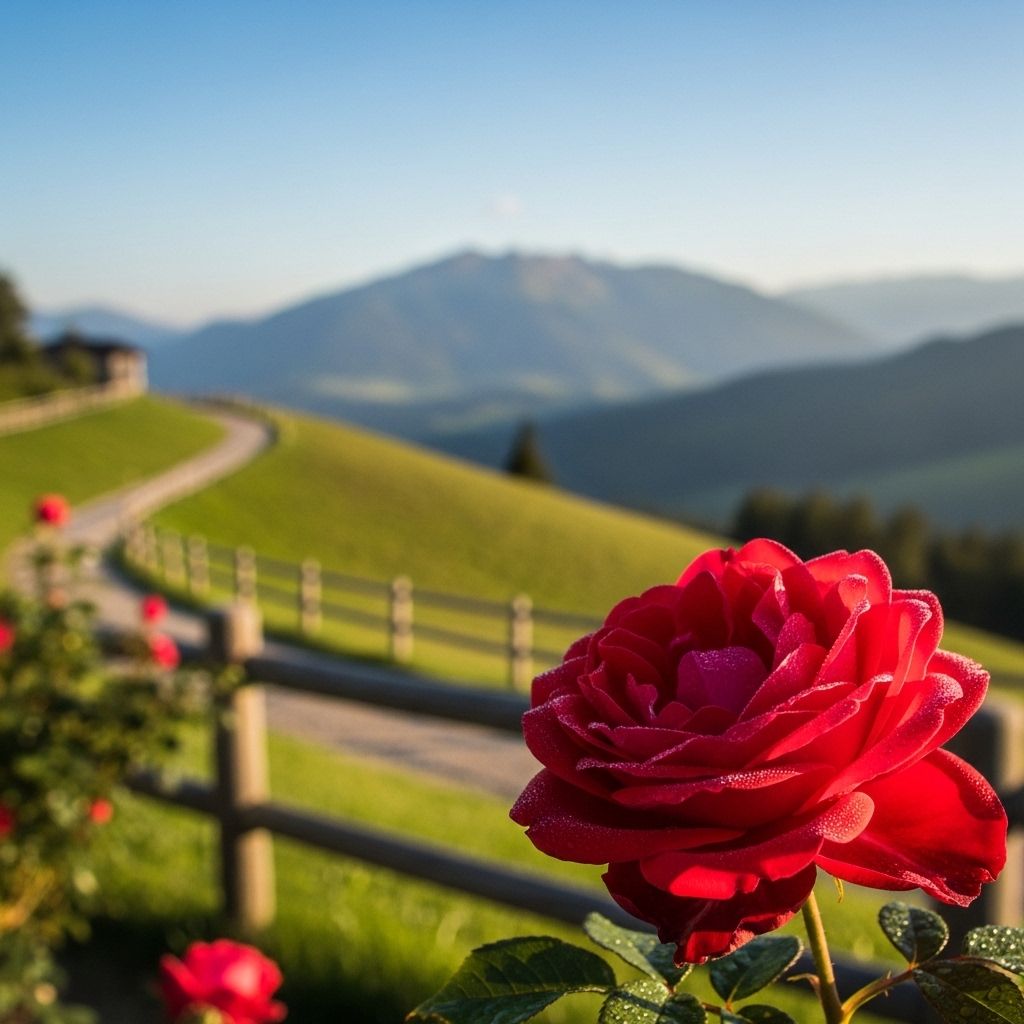 Scène extérieure avec un point focal proche au premier plan et un horizon lointain flou en arrière-plan, illustrant le concept de mise au point alternée entre distances